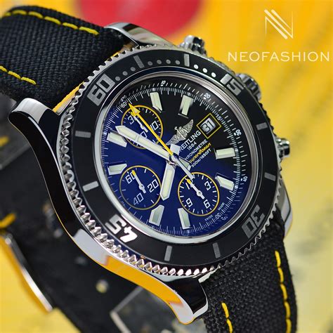 breitling superocean ii a13341|Breitling Superocean yellow dial.